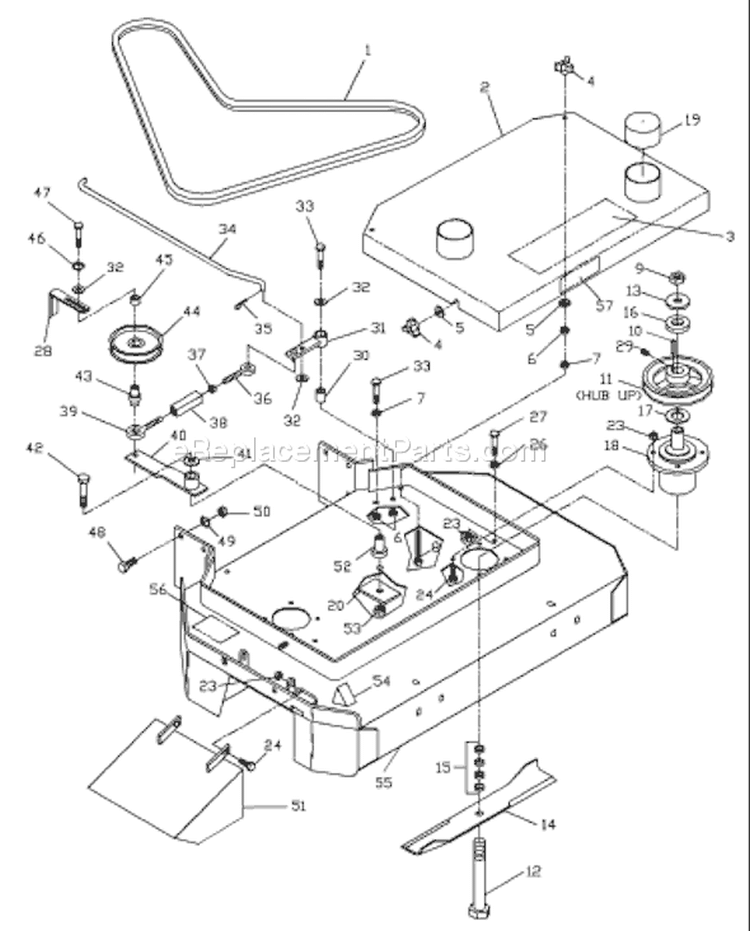 Page C Diagram and Parts List for W3213A W 3213 A 539104773-01 -2000-02 Husqvarna Lawn Mower