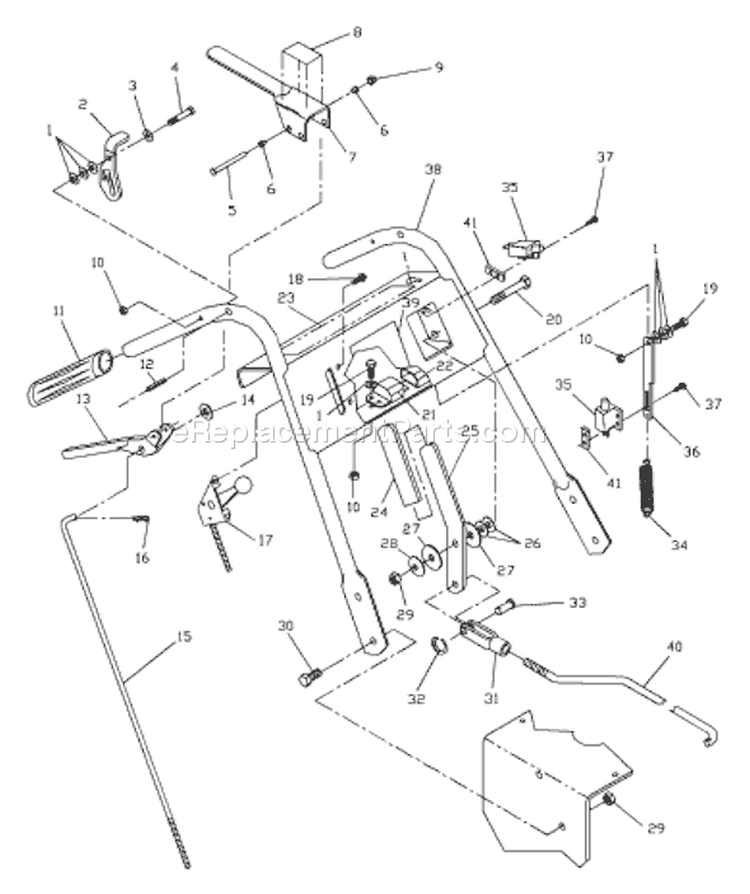 Page G Diagram and Parts List for W3612 W 3612 2001-02 Husqvarna Lawn Mower