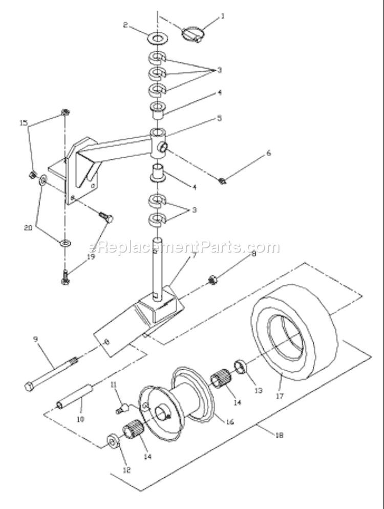 Page B Diagram and Parts List for W3213A W 3213 A 539104773-01 -2000-02 Husqvarna Lawn Mower