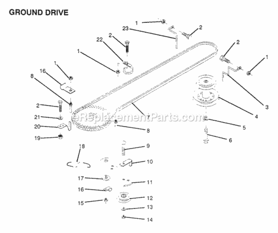 Page T Diagram and Parts List for X1236A 1991 Husqvarna Lawn Tractor
