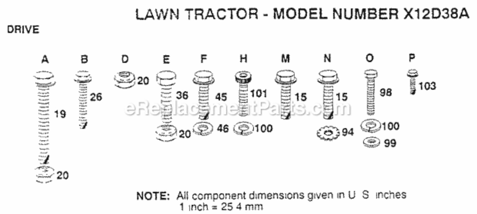 Page U Diagram and Parts List for X1236A 1991 Husqvarna Lawn Tractor