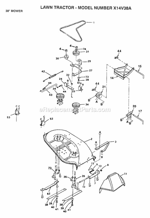 Page AK Diagram and Parts List for X1236A 1991 Husqvarna Lawn Tractor