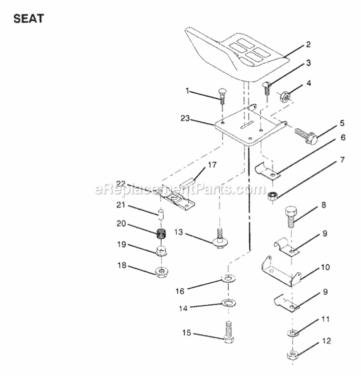 Page AT Diagram and Parts List for X1236A 1991 Husqvarna Lawn Tractor