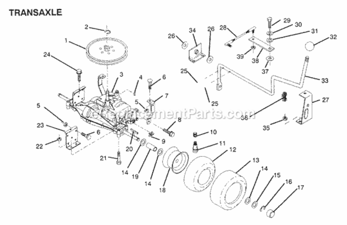 Page A[ Diagram and Parts List for X1236A 1991 Husqvarna Lawn Tractor
