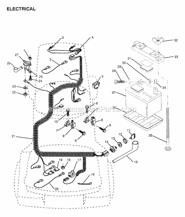 Page G Diagram and Parts List for X1236A 1991 Husqvarna Lawn Tractor