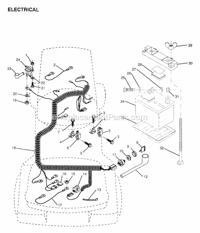 Page I Diagram and Parts List for X1236A 1991 Husqvarna Lawn Tractor