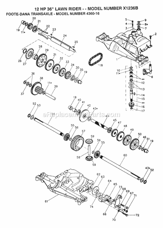 Page O Diagram and Parts List for X1236B 1991 Husqvarna Lawn Tractor