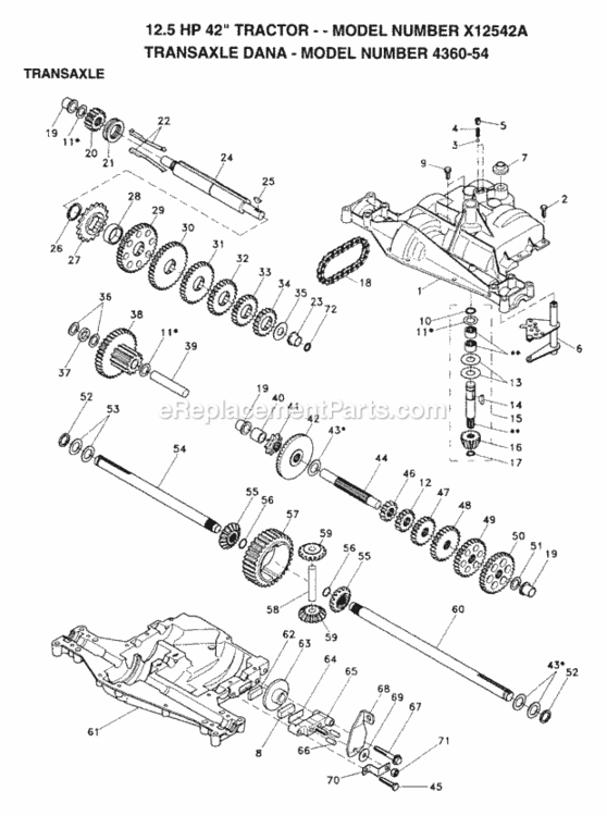 Page J Diagram and Parts List for X12542A 1993 Husqvarna Lawn Tractor