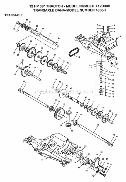 Page G Diagram and Parts List for X12D38B 1992 Husqvarna Lawn Tractor