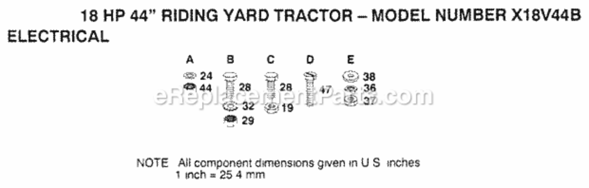 Page G Diagram and Parts List for X18V44B 1991 Husqvarna Lawn Tractor