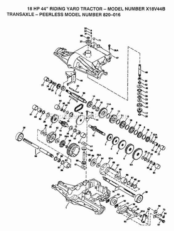 Page I Diagram and Parts List for X18V44B 1991 Husqvarna Lawn Tractor