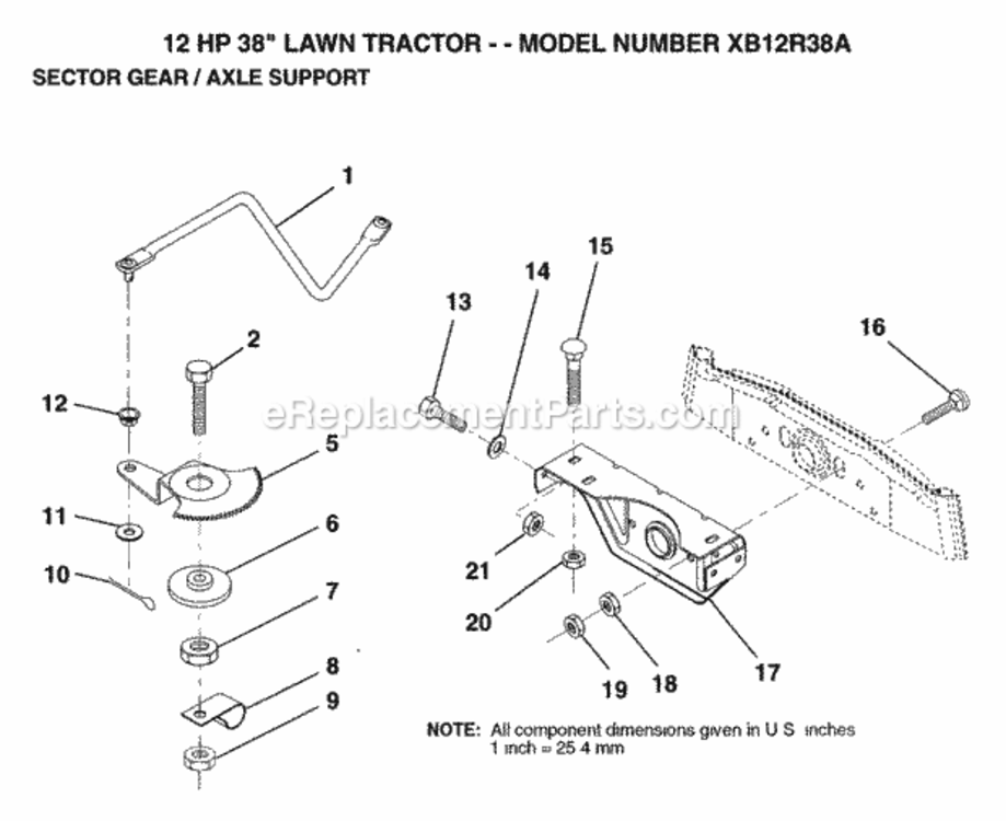 Page M Diagram and Parts List for XB12R38A 1992 Husqvarna Lawn Tractor