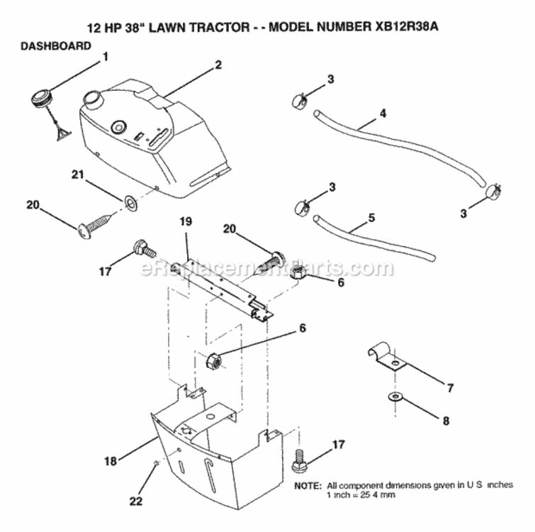 Page B Diagram and Parts List for XB12R38A 1992 Husqvarna Lawn Tractor