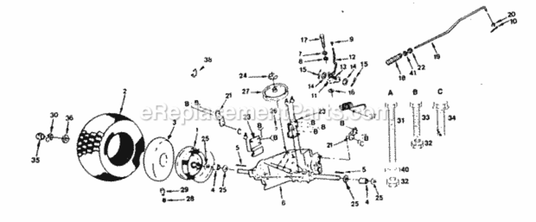 Page G Diagram and Parts List for XC1122B 1991 Husqvarna Lawn Tractor