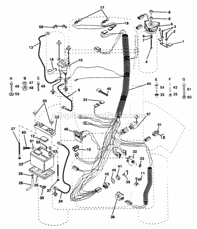 Page B Diagram and Parts List for XC1182HB 1991 Husqvarna Lawn Tractor