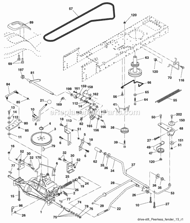 Page C Diagram and Parts List for XT18542LT 2010-01 Husqvarna Lawn Tractor