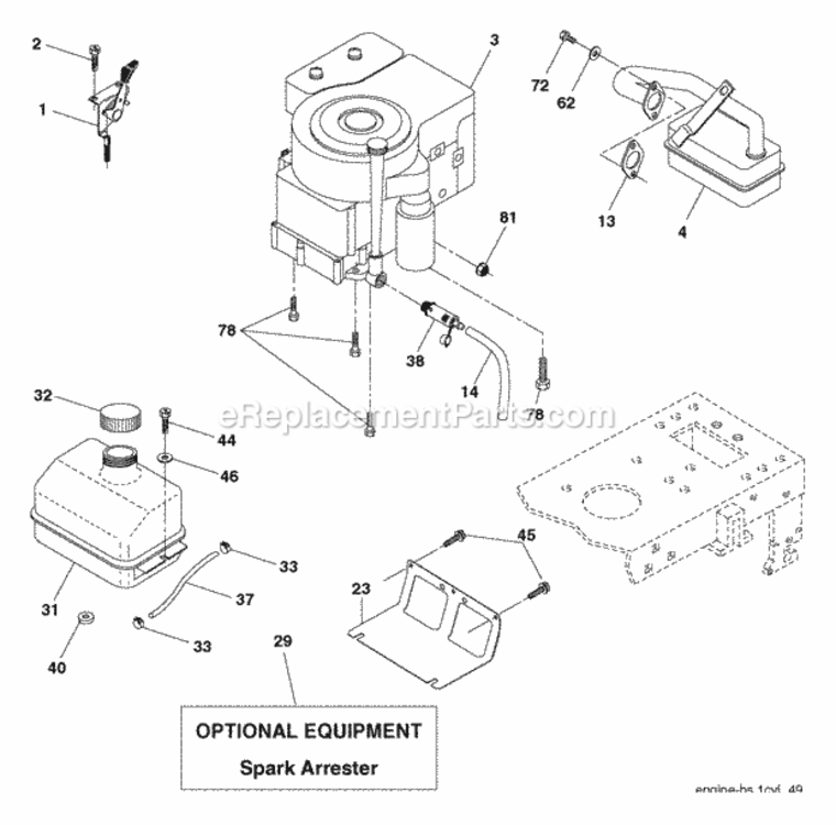 Page E Diagram and Parts List for XT185H42LT 2006 Husqvarna Lawn Tractor