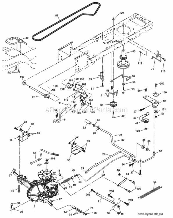 Page C Diagram and Parts List for XT185H42LT 2006-01 Husqvarna Lawn Tractor