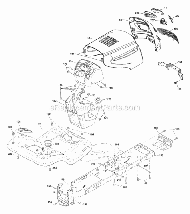 Page A Diagram and Parts List for XT19H42YT 2006 Husqvarna Lawn Tractor