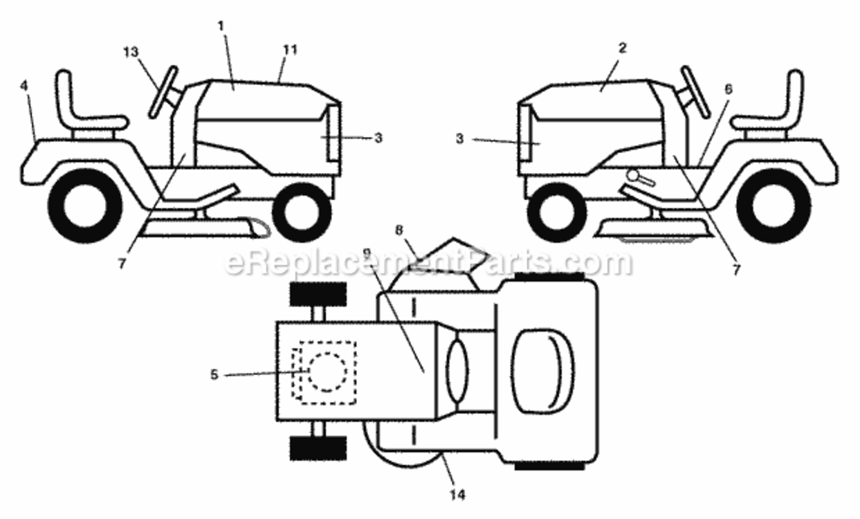 Page B Diagram and Parts List for XT19H42YT 2006 Husqvarna Lawn Tractor