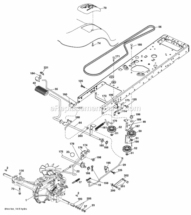 Page C Diagram and Parts List for XT19H42YT 2006-01 Husqvarna Lawn Tractor