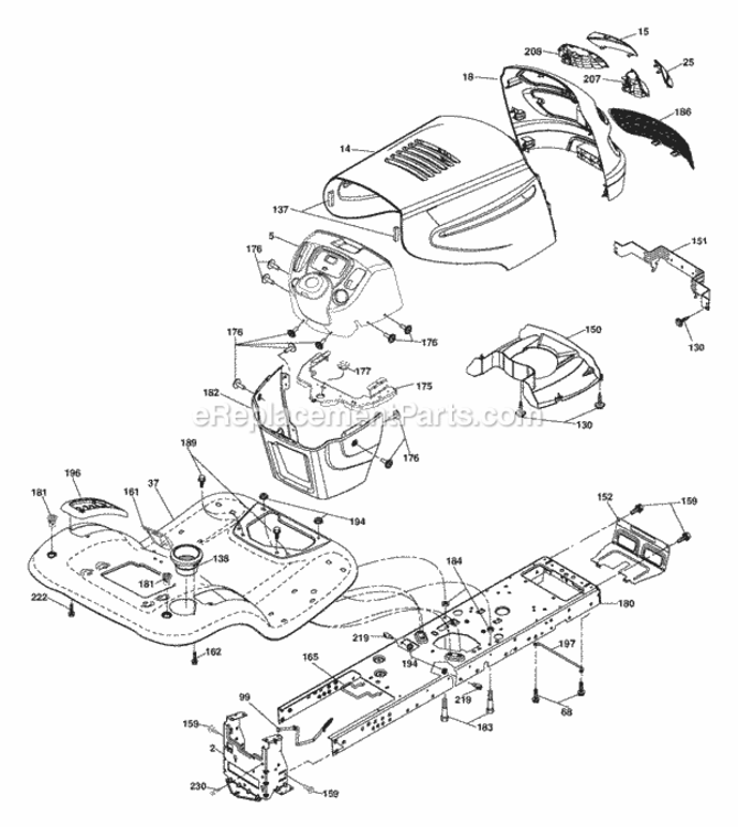 Page A Diagram and Parts List for XT22H42YT 2006 Husqvarna Lawn Tractor