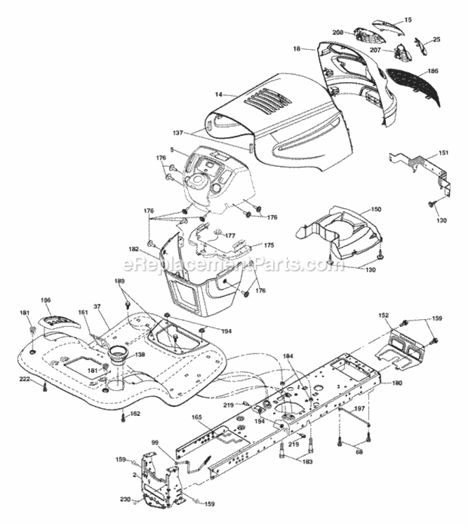 Page A Diagram and Parts List for XT22H48YT 2006 Husqvarna Lawn Tractor