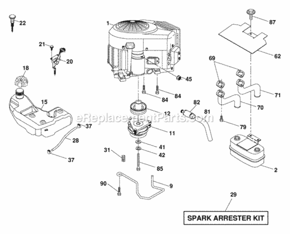Page E Diagram and Parts List for XT22H48YT 2006 Husqvarna Lawn Tractor