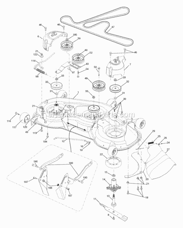 Page F Diagram and Parts List for XT22H48YT 2006 Husqvarna Lawn Tractor