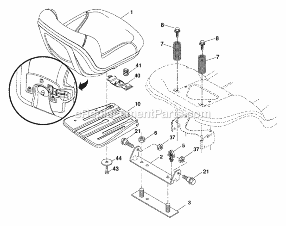 Page H Diagram and Parts List for XT22H48YT 2006 Husqvarna Lawn Tractor