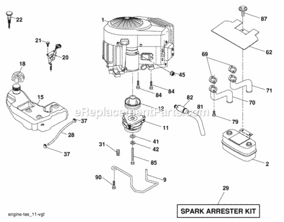 Page E Diagram and Parts List for XT22H48YT 2006-01 Husqvarna Lawn Tractor