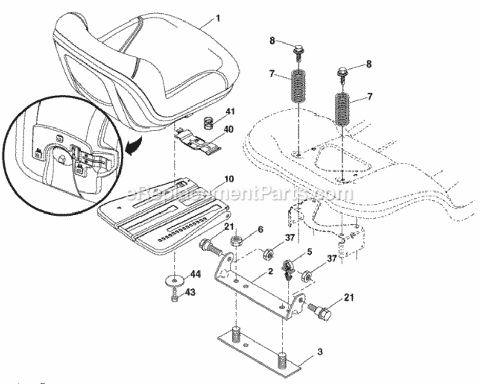 Page H Diagram and Parts List for XT22H48YT 2006-01 Husqvarna Lawn Tractor