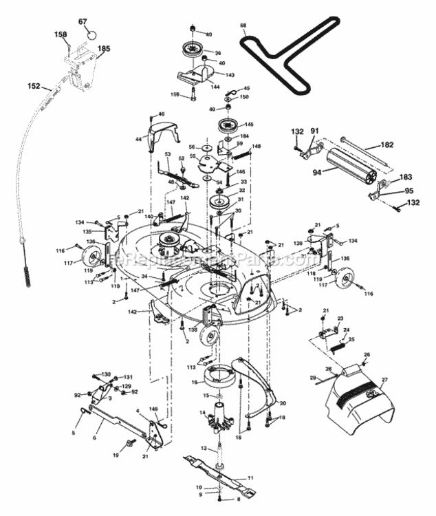 Page F Diagram and Parts List for XT24H42LT 96012004200 2005 Husqvarna Lawn Tractor