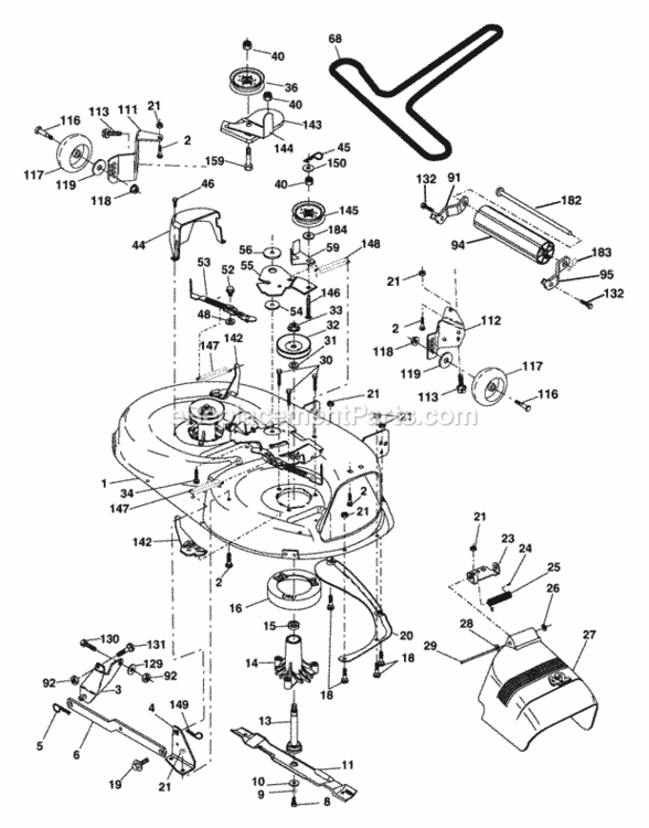 Page F Diagram and Parts List for XT24H42YT 96012004200 2005 Husqvarna Lawn Tractor