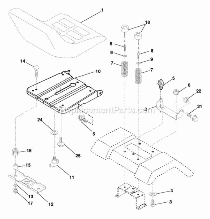 Page H Diagram and Parts List for XT24H42YT 96012004200 2005 Husqvarna Lawn Tractor