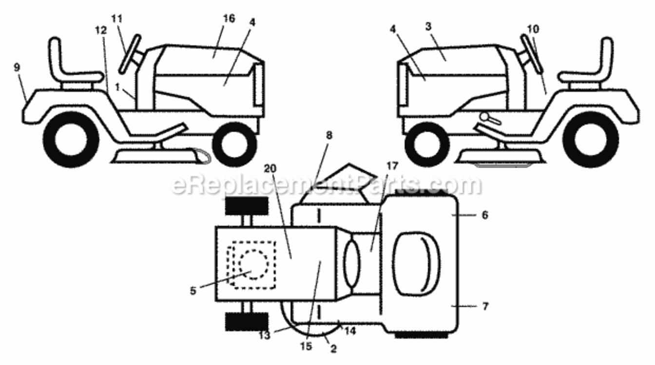 Page B Diagram and Parts List for XT24H48YT 2005 Husqvarna Lawn Tractor