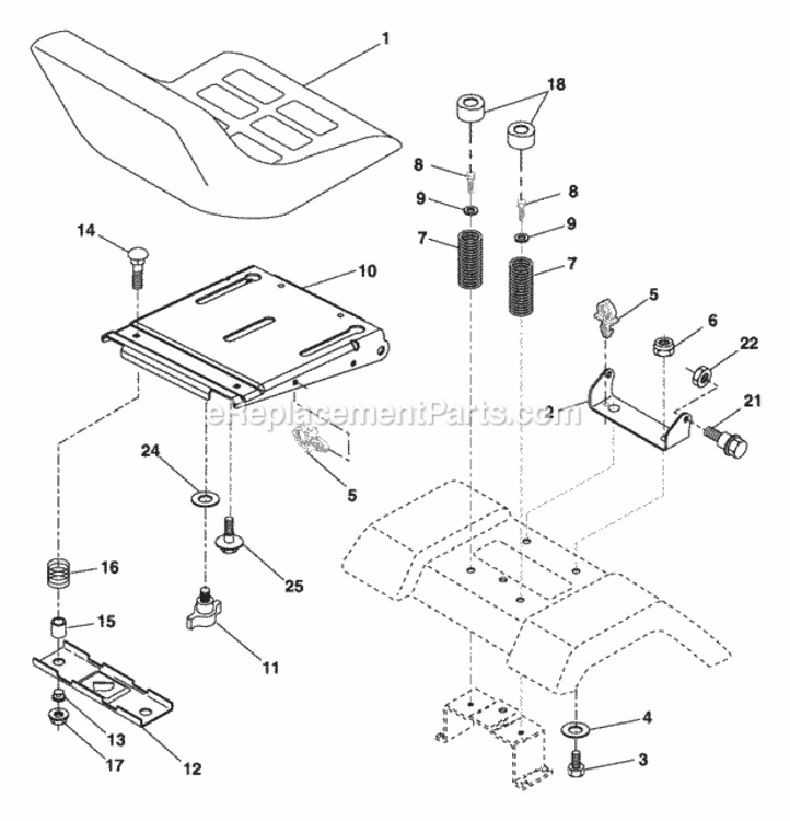 Page H Diagram and Parts List for XT24H48YT 2005 Husqvarna Lawn Tractor