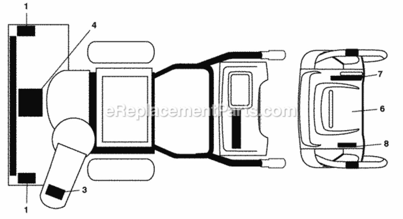 Decals Diagram and Parts List for XT624ES 2010-07 Husqvarna Snow Blower