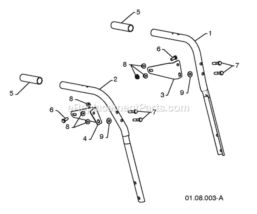 Page T Diagram and Parts List for XT624ES 2010-07 Husqvarna Snow Blower