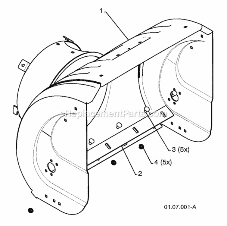 Page C Diagram and Parts List for XT624ES 2010-07 Husqvarna Snow Blower