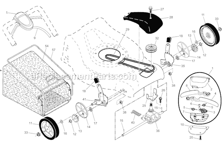 Page B Diagram and Parts List for XT721F 961430059 -2009-12 Husqvarna Lawn Mower