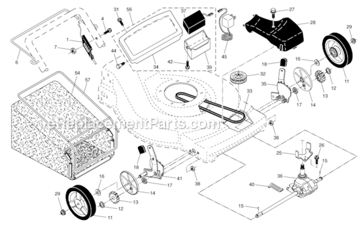 Page B Diagram and Parts List for XT722FE 961430061 Husqvarna Lawn Mower