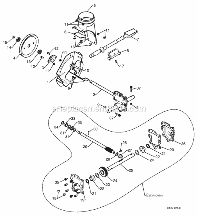 Page B Diagram and Parts List for XT824ES 2009-10 Husqvarna Snow Blower