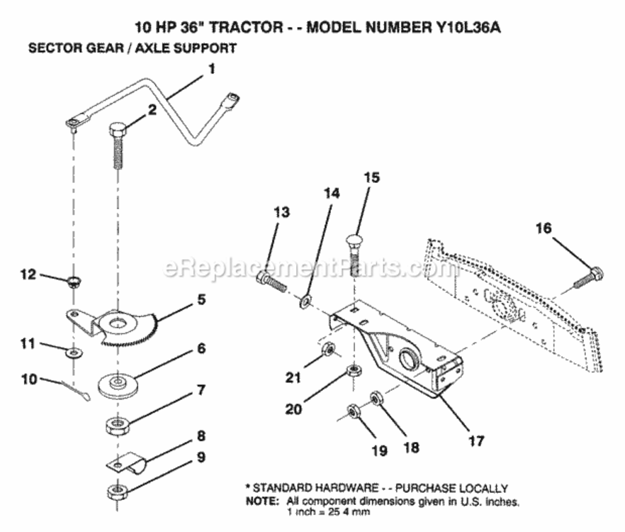 Page M Diagram and Parts List for Y10L36A 1992 Husqvarna Lawn Tractor