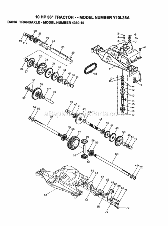 Page P Diagram and Parts List for Y10L36A 1992 Husqvarna Lawn Tractor