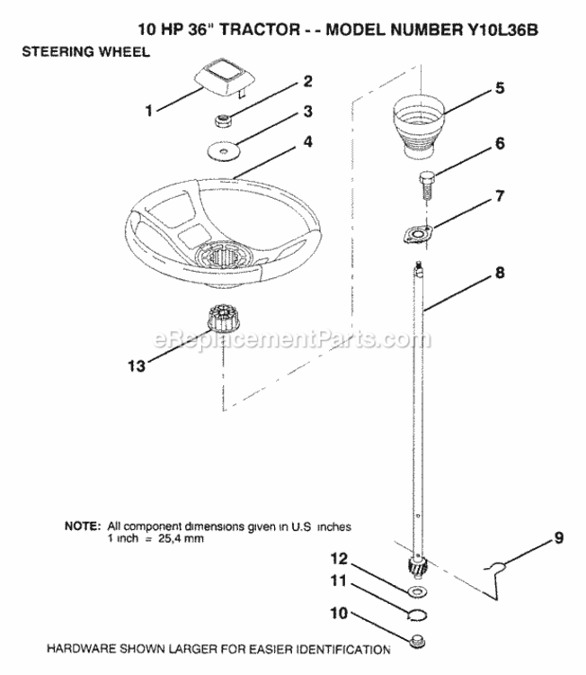 Page N Diagram and Parts List for Y10L36B 1993 Husqvarna Lawn Tractor