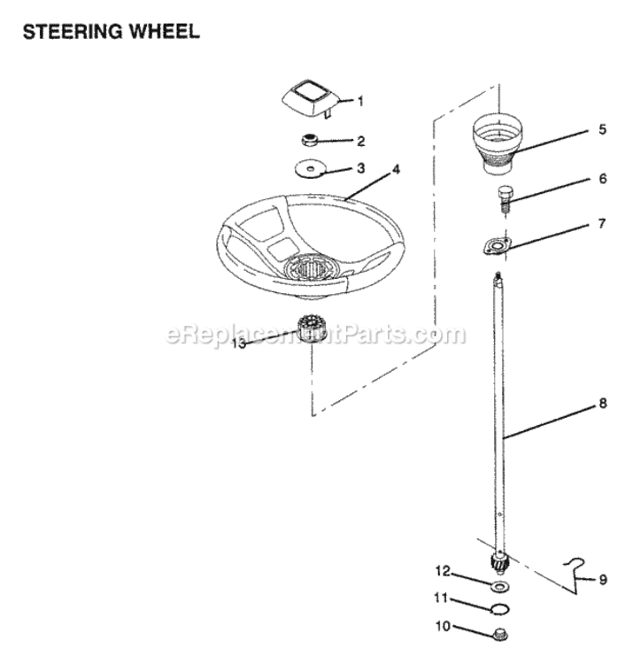 Page N Diagram and Parts List for Y1236C 1991 Husqvarna Lawn Tractor