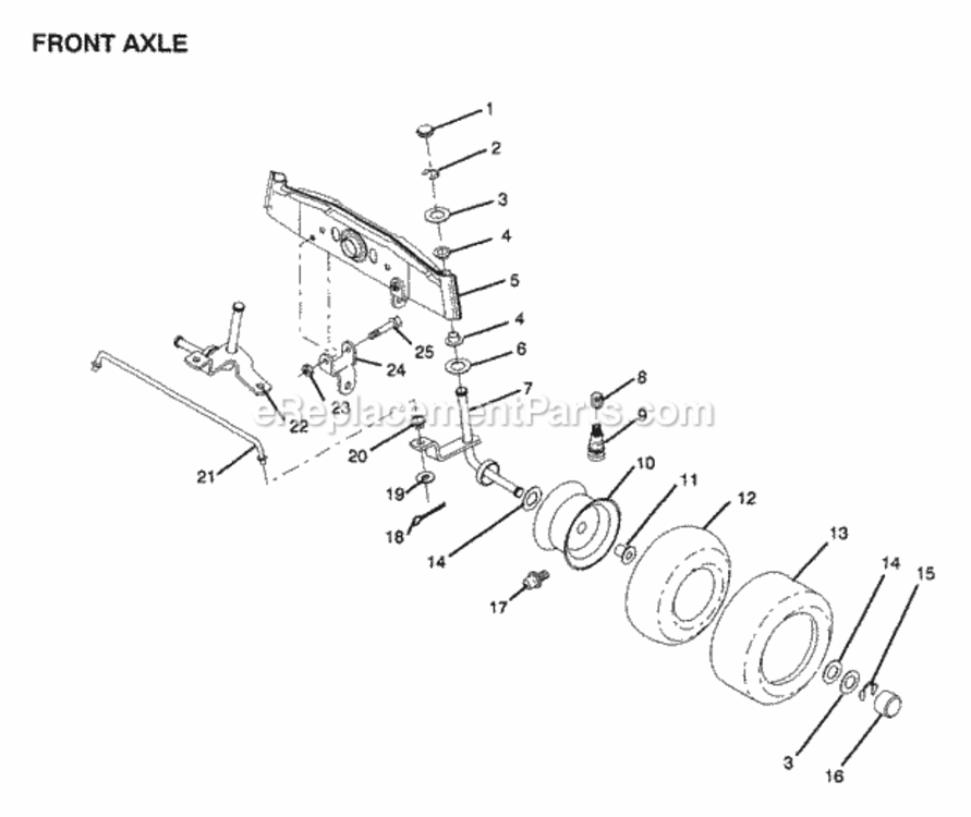 Page F Diagram and Parts List for Y1236C 1991 Husqvarna Lawn Tractor
