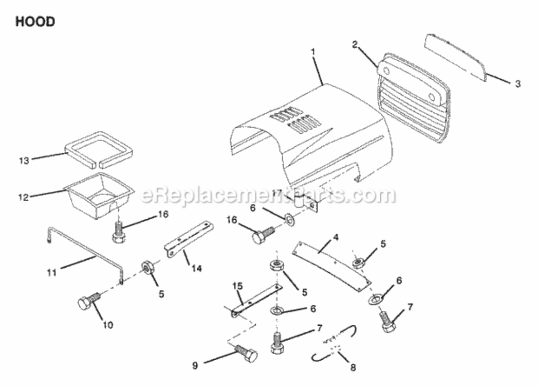 Page H Diagram and Parts List for Y1236C 1991 Husqvarna Lawn Tractor