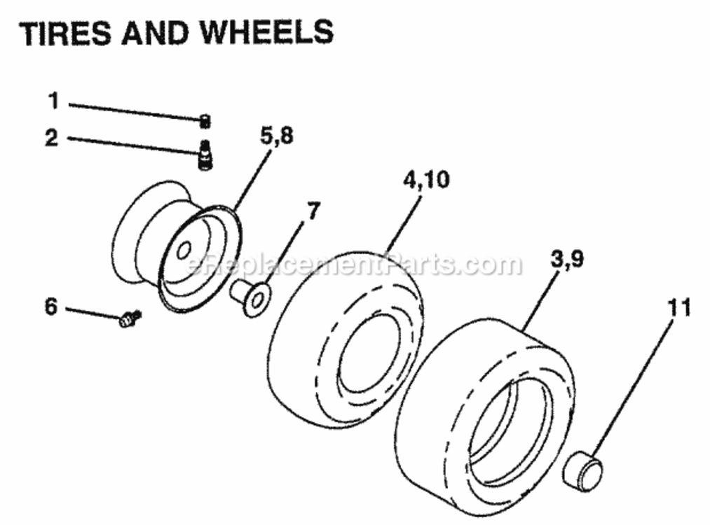 Page J Diagram and Parts List for Y1242C 1999 And Before Husqvarna Lawn Tractor